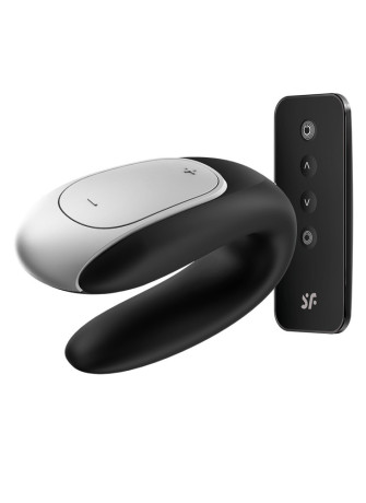 Sextoy de couple vibrant USB connecté Double Fun noir - CC5972560010